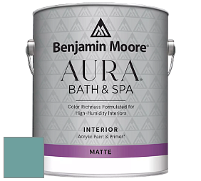 Benjamin Moore Aura 532 Bath & Spa Waterborne Interior Paint Matte Finish краска цвет 2051-40 Majestic Blue