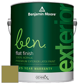 Benjamin Moore Ben 541 Waterborne Exterior Flat Finish краска цвет 2147-20 Olive Moss