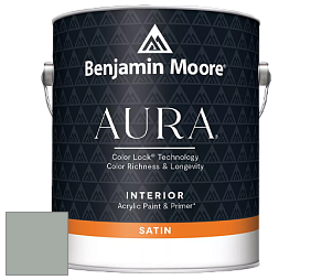 Benjamin Moore Aura 526 Waterborne Interior Satin Finish покрытие цвет 1573 Castle Walls