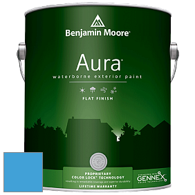 Benjamin Moore Aura 629 Waterborne Exterior Flat Finish краска цвет 2066-40 Rocky Mountain Sky