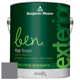 Benjamin Moore Ben 541 Waterborne Exterior Flat Finish краска цвет 2121-20 Steel Wool