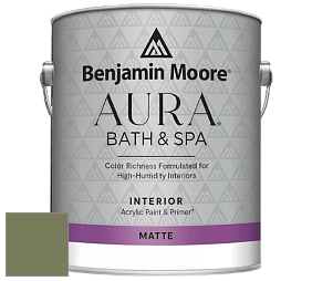 Benjamin Moore Aura 532 Bath & Spa Waterborne Interior Paint Matte Finish краска цвет RAL 6013 