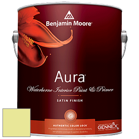 Benjamin Moore Aura 526 Waterborne Interior Satin Finish покрытие цвет 2026-50 Fresh Cut Grass
