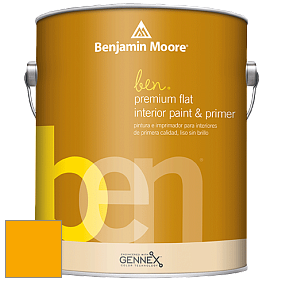 Benjamin Moore Ben W625 Premium Interior Latex Flat краска цвет 2020-10 Bumble Bee Yellow
