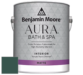 Benjamin Moore Aura 532 Bath & Spa Waterborne Interior Paint Matte Finish краска цвет 2047-10 Forest Green