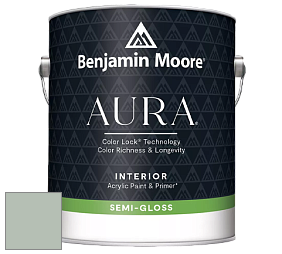 Benjamin Moore Aura 528 Waterborne Interior Semi-gloss Finish краска цвет 696 Pleasant Valley