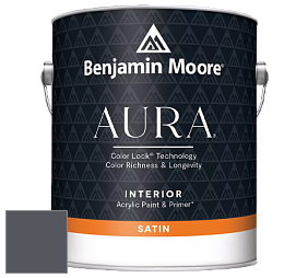 Benjamin Moore Aura 526 Waterborne Interior Satin Finish покрытие цвет 2118-30 Ebony Slate