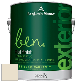 Benjamin Moore Ben 541 Waterborne Exterior Flat Finish краска цвет 944 Albany White