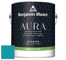 Benjamin Moore Aura 528 Waterborne Interior Semi-gloss Finish краска цвет 761 Meridian Blue