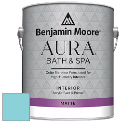 Benjamin Moore Aura 532 Bath & Spa Waterborne Interior Paint Matte Finish краска цвет 758 Rhythm and Blues