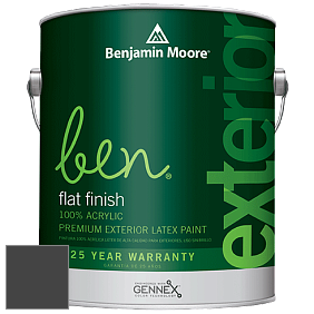 Benjamin Moore Ben 541 Waterborne Exterior Flat Finish краска цвет 2133-10 Onyx