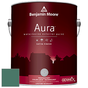 Benjamin Moore Aura 631 Waterborne Exterior Satin Finish краска цвет 643 Steamed Spinach
