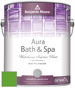 Benjamin Moore Aura 532 Bath & Spa Waterborne Interior Paint Matte Finish краска цвет 2032-20 Traffic Light Green