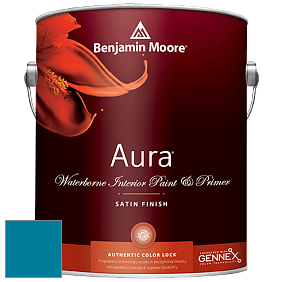 Benjamin Moore Aura 526 Waterborne Interior Satin Finish покрытие цвет 2059-30 Laguna Blue