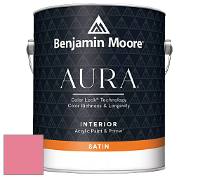 Benjamin Moore Aura 526 Waterborne Interior Satin Finish покрытие цвет 2002-40 Flamingo's Dream