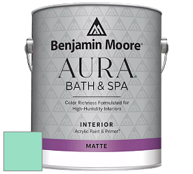 Benjamin Moore Aura 532 Bath & Spa Waterborne Interior Paint Matte Finish краска цвет 2039-50 Mermaid Green