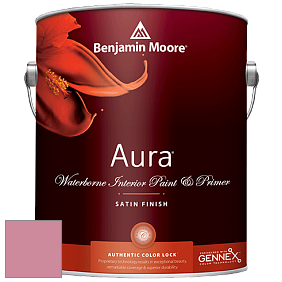 Benjamin Moore Aura 526 Waterborne Interior Satin Finish покрытие цвет 2081-40 Pink Blossom