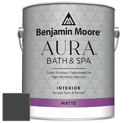 Benjamin Moore Aura 532 Bath & Spa Waterborne Interior Paint Matte Finish краска цвет 2133-10 Onyx