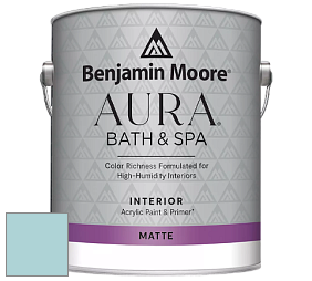 Benjamin Moore Aura 532 Bath & Spa Waterborne Interior Paint Matte Finish краска цвет 723 Spring Rain