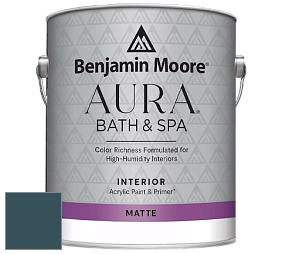 Benjamin Moore Aura 532 Bath & Spa Waterborne Interior Paint Matte Finish краска цвет NCS S 7020-B10G 