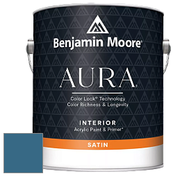 Benjamin Moore Aura 526 Waterborne Interior Satin Finish покрытие цвет 2061-30 Bermuda Blue