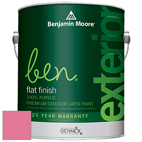 Benjamin Moore Ben 541 Waterborne Exterior Flat Finish краска цвет 2001-40 Pink Popsicle