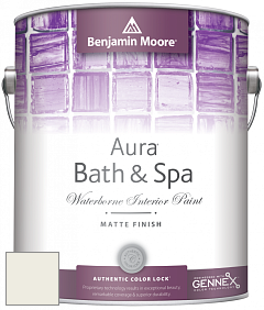 Benjamin Moore Aura 532 Bath & Spa Waterborne Interior Paint Matte Finish краска цвет OC-45 Swiss Coffee