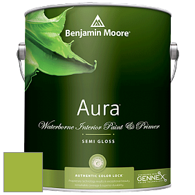 Benjamin Moore Aura 528 Waterborne Interior Semi-gloss Finish краска цвет NCS S 1070-G40Y 