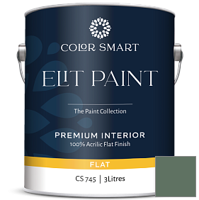 Краска COLOR SMART CS 745 ELIT PAINT глубокоматовая моющаяся краска цвет 637 Gothic Green