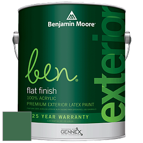 Benjamin Moore Ben 541 Waterborne Exterior Flat Finish краска цвет 2038-10 Celtic Green