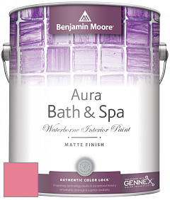 Benjamin Moore Aura 532 Bath & Spa Waterborne Interior Paint Matte Finish краска цвет 2002-40 Flamingo's Dream