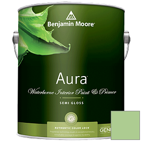Краска Aura Waterborne Interior Semi-gloss Finish (528) цвет 550 Paradise Hills Green