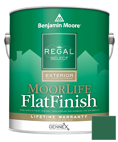 Краска Regal Select Exterior Paint-MoorLife Flat Finish (W105) цвет 2042-10 True Green