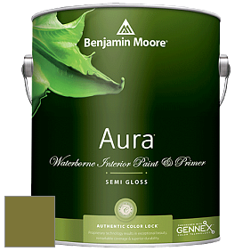 Benjamin Moore Aura 528 Waterborne Interior Semi-gloss Finish краска цвет NCS S 4550-G60Y 
