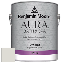 Benjamin Moore Aura 532 Bath & Spa Waterborne Interior Paint Matte Finish краска цвет OC-51 BM OC-51