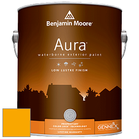 Benjamin Moore Aura 634 Waterborne Exterior Low Lustre Finish краска цвет 2020-10 Bumble Bee Yellow