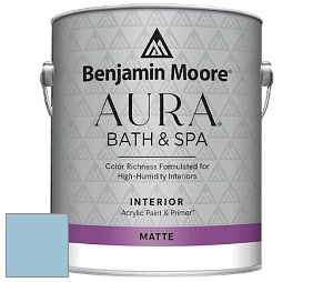 Benjamin Moore Aura 532 Bath & Spa Waterborne Interior Paint Matte Finish краска цвет 808 Sapphire Ice