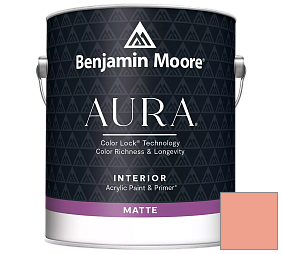Краска Benjamin Moore Aura Interior Paint - Matte (522) цвет 018 Monticello Peach