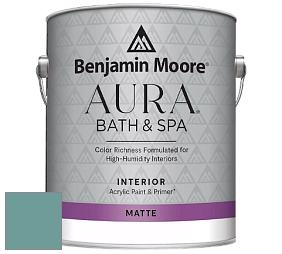 Benjamin Moore Aura 532 Bath & Spa Waterborne Interior Paint Matte Finish краска цвет 677 Azure Water