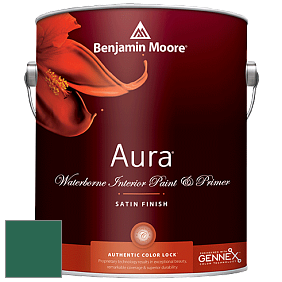 Benjamin Moore Aura 526 Waterborne Interior Satin Finish покрытие цвет 2045-10 Green Bay