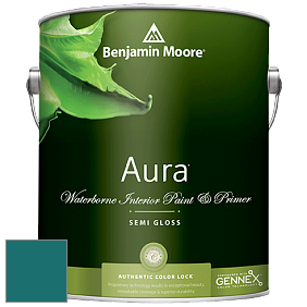 Benjamin Moore Aura 528 Waterborne Interior Semi-gloss Finish краска цвет 2056-20 Jade Garden