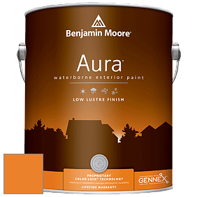 Benjamin Moore Aura 634 Waterborne Exterior Low Lustre Finish краска цвет 2017-10 Orange Juice