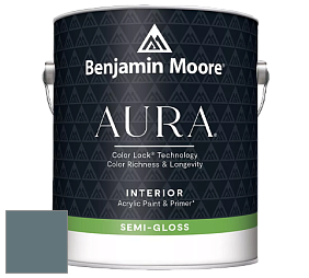 Benjamin Moore Aura 528 Waterborne Interior Semi-gloss Finish краска цвет 1637 Blue Spruce
