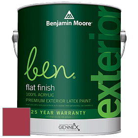 Benjamin Moore Ben 541 Waterborne Exterior Flat Finish краска цвет 2086-10 Exotic Red