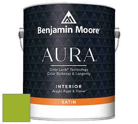 Benjamin Moore Aura 526 Waterborne Interior Satin Finish покрытие цвет NCS S 1075-G40Y 