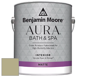 Benjamin Moore Aura 532 Bath & Spa Waterborne Interior Paint Matte Finish краска цвет 502 Grasslands