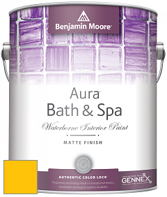 Benjamin Moore Aura 532 Bath & Spa Waterborne Interior Paint Matte Finish краска цвет 2021-30 Sunshine