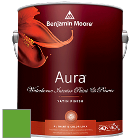 Benjamin Moore Aura 526 Waterborne Interior Satin Finish покрытие цвет 2032-20 Traffic Light Green