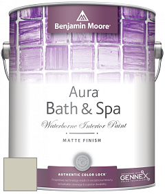 Benjamin Moore Aura 532 Bath & Spa Waterborne Interior Paint Matte Finish краска цвет OC-48 Hazy Skies