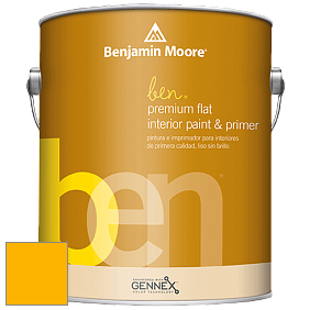Benjamin Moore Ben W625 Premium Interior Latex Flat краска цвет 2021-10 Yellow Flash